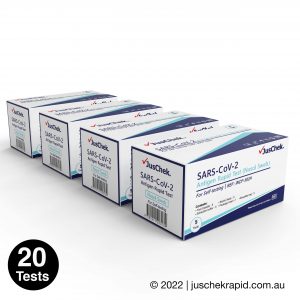 JusChek COVID-19 Rapid Antigen Test RATs (Nasal Swab) - 20 Pack